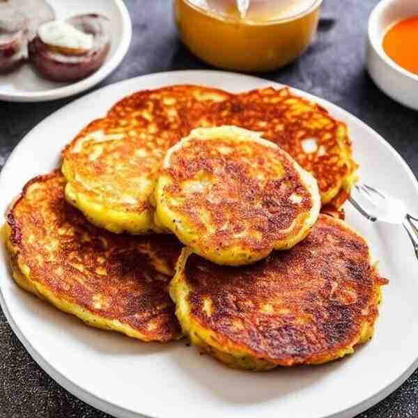 Картофельные драники с сосисками